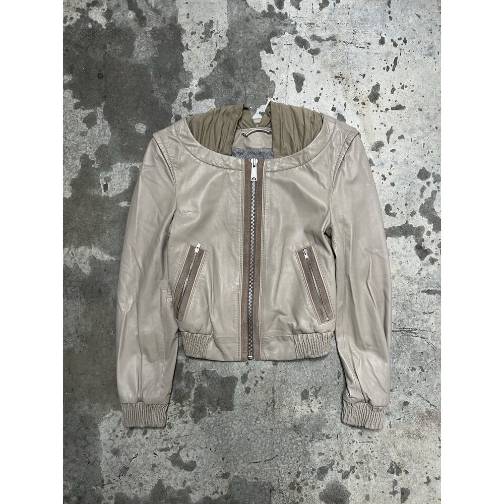 GAR-DE Women's Super Soft Leather Bomber‎ Jacket Tan Size S/XS